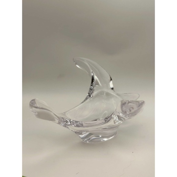 Vtg Princess House Fine French Crystal Bird In Flight Dove Figurine Candy Bowl - Picture 4 of 7